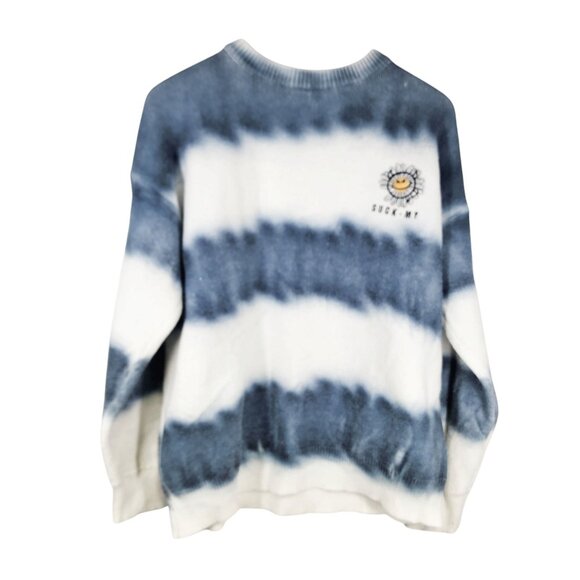 Suck-My M Tie-Dye Striped‎ Sweater With Floral Emblem - Picture 6 of 6
